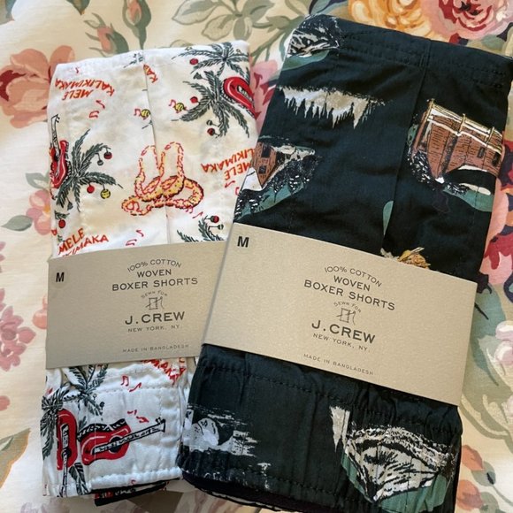 J. Crew Underwear & Socks Twopack Jc Woven Boxers Size M Nwt Poshmark